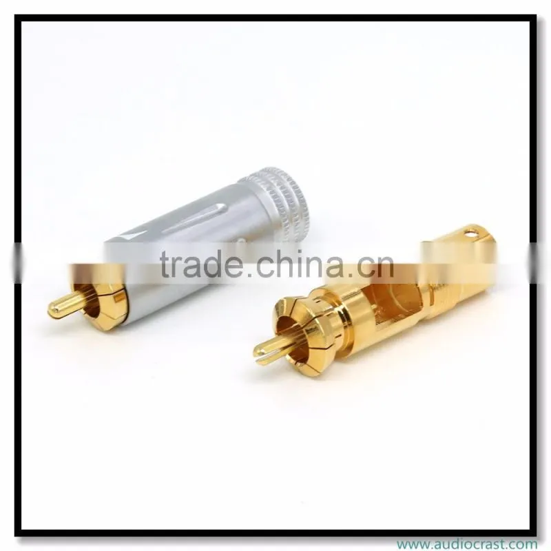 Audio Gade OEM Gold Plated Screw Locking RCA Audio Plug 10MM Cable RCA Connector