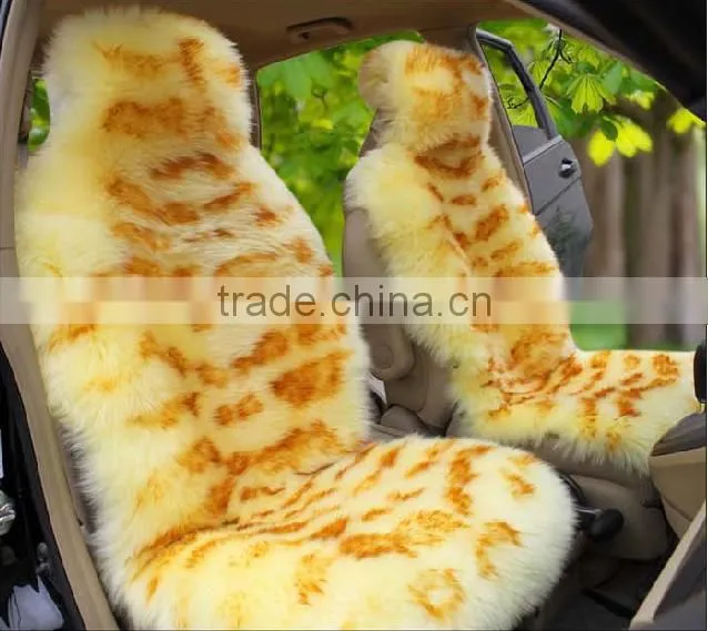 Customized Luxury sheepskin long fur Car Seat Covers lambskin fur Car Seat Cushion cover universal in winter