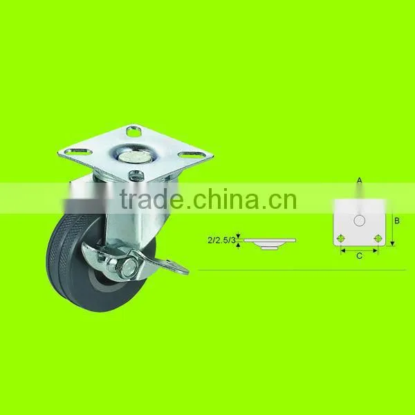 With 8 automatic production lines Swivel plate grey rubber trolley caster wheels(IC23A)