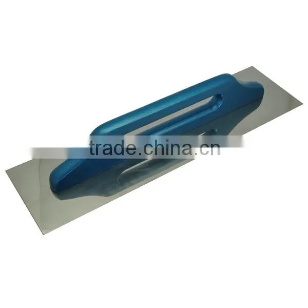 480mm Plastering trowel with Silver Blue Wooden Handle , Cement Trowel