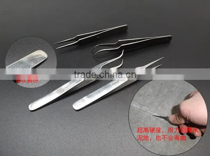K-Master long nose bent nose tweezers precision stainless steel