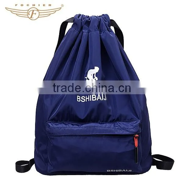 Custom Printed Drawstring Backpack Leisure Nylon Bag