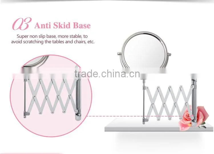 Two way wall mounted shaving bathroom mirror