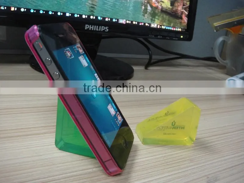 2014 Popular Colorful PU gel ring sticky stand holder for smartphones