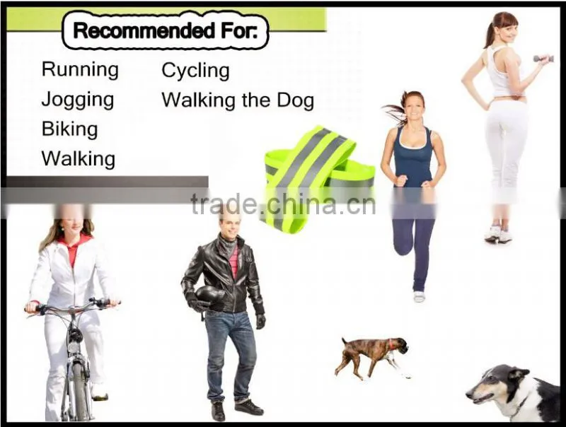 high visibility adjustable elastic reflective armband for running walking jogging traffic safety