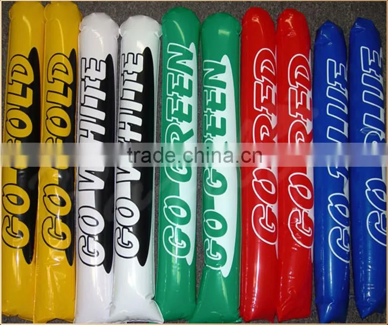 Thunder noise making inflatable PE sticks, cheering noisemaker sticks
