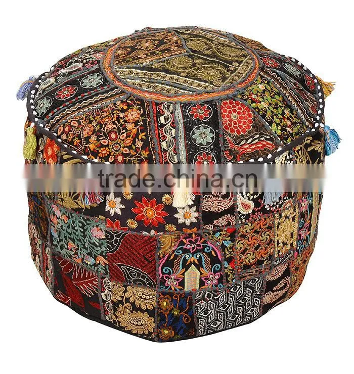 Buy Gorgeous Vintage Fabric Patch Work Ottoman Foot Stool Bean Bag Floor Pouf
