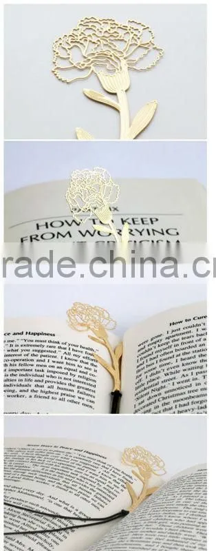 Ultrathin noverty golden rose shape bookmark various kinds of key and snowflake shape bookmark