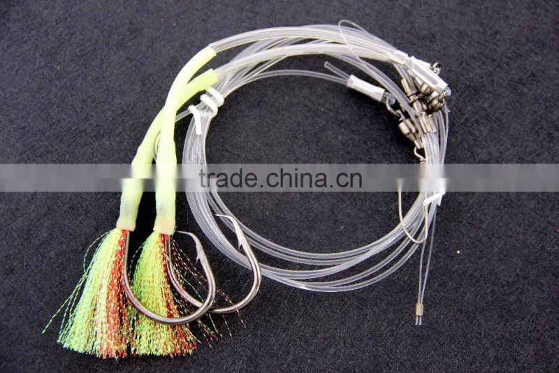 Groper Heavy Duty rigs two Flasher 13/0 recurve circle hooks effective on other deep water fish