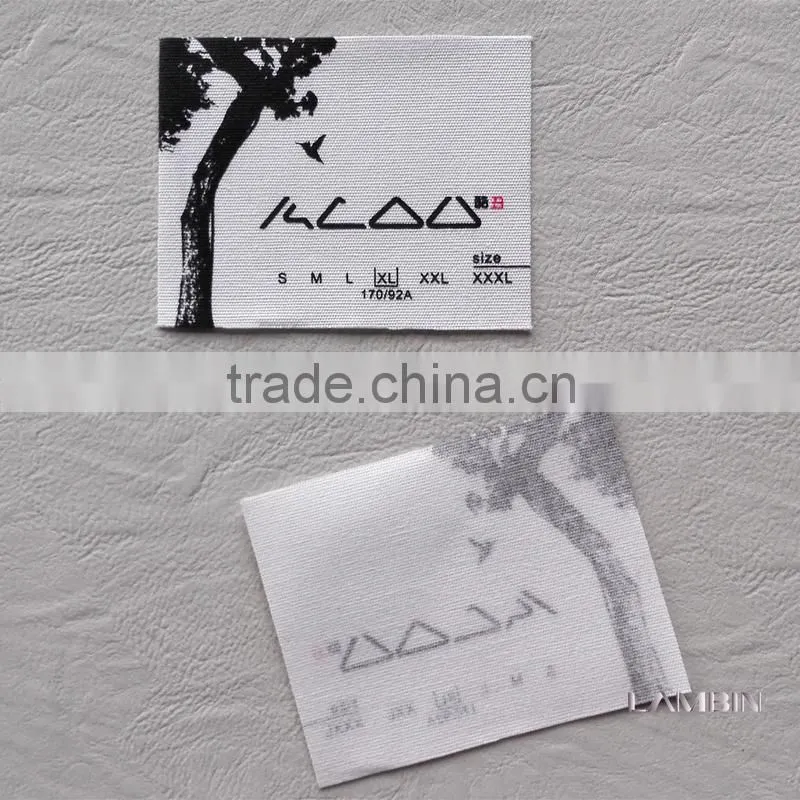 silk screen printed canvas neck main label for men shirts