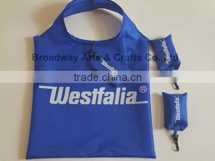 customize new design 190T 210D polyester folding shopping bag