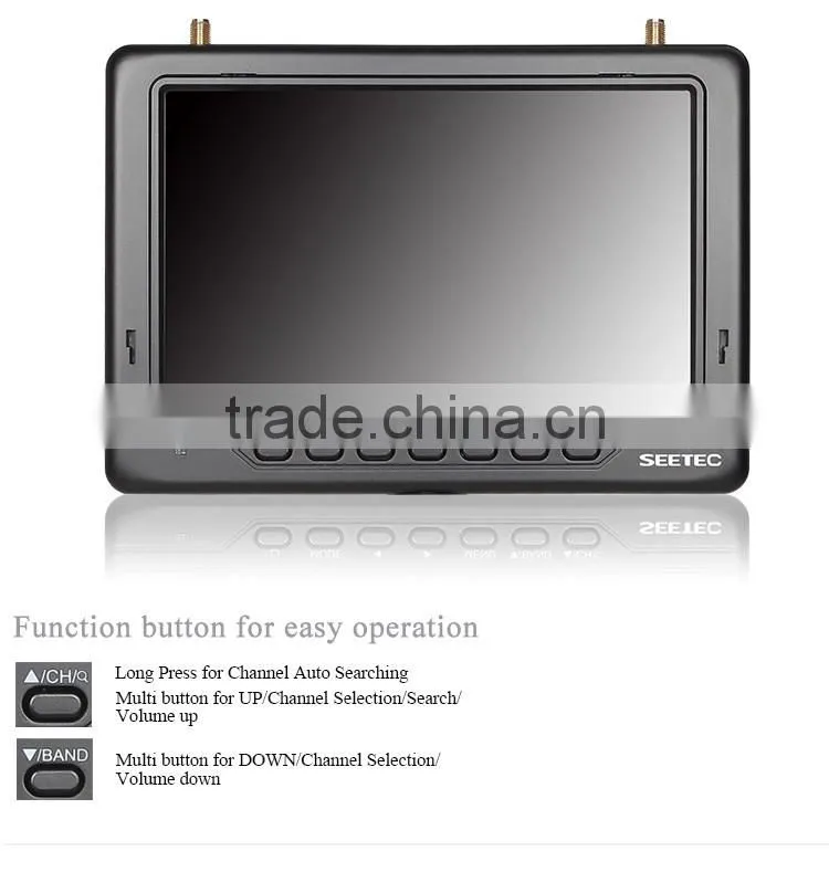 7 inch wireless audio video transmitter receiver lcd monitor built in battery 32 ch 5.8g drone parts