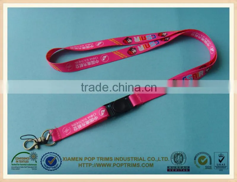 custom heat transfer printed sublimation lanyard with low MOQ