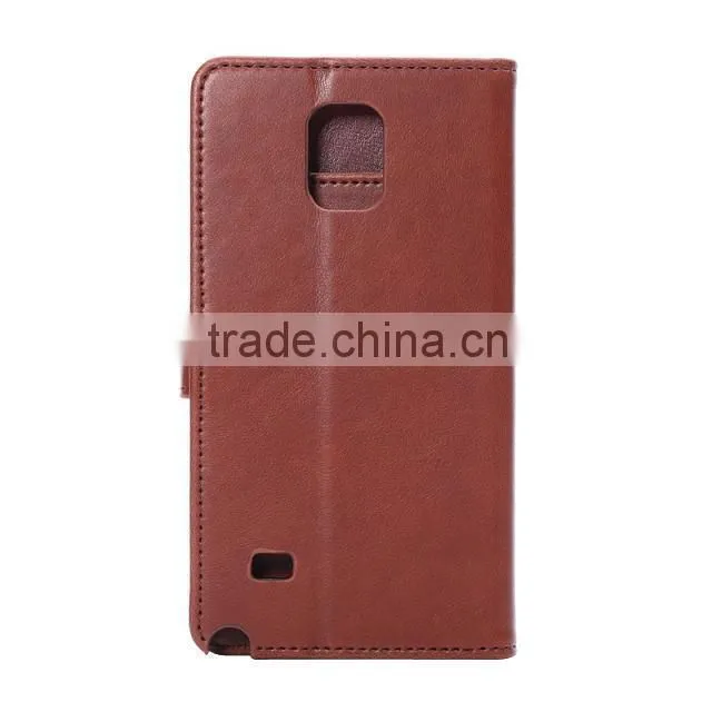 High quality mobile phone case from china supplier, pu leather wallet case for samsung galaxy note 4 mobile phone D0155