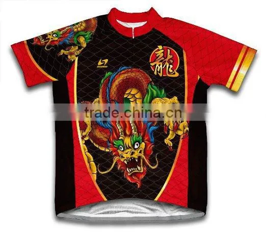 Dragon totem printed china cycling team jersey cycling top person custom bike wear cycling jerseys