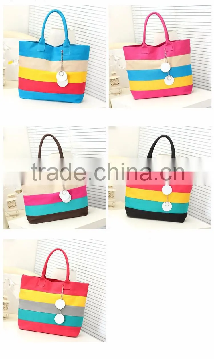 2016 fashion canvas beach bag