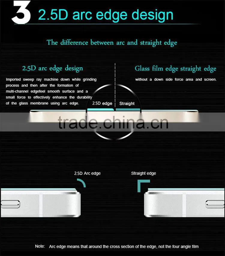 Hot sale !!Wholesale 9H hardness 0.33mm 2.5D tempered glass screen protector for iphone 6