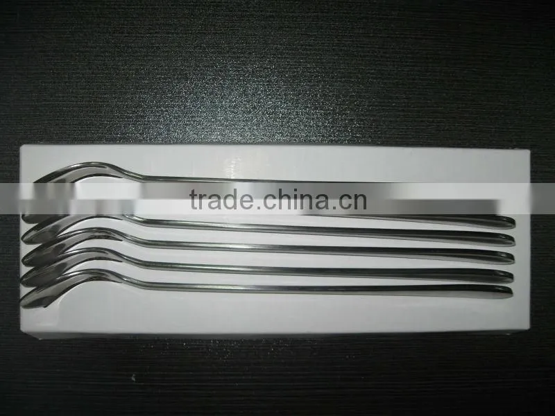 Stainless steel long handle flatware set