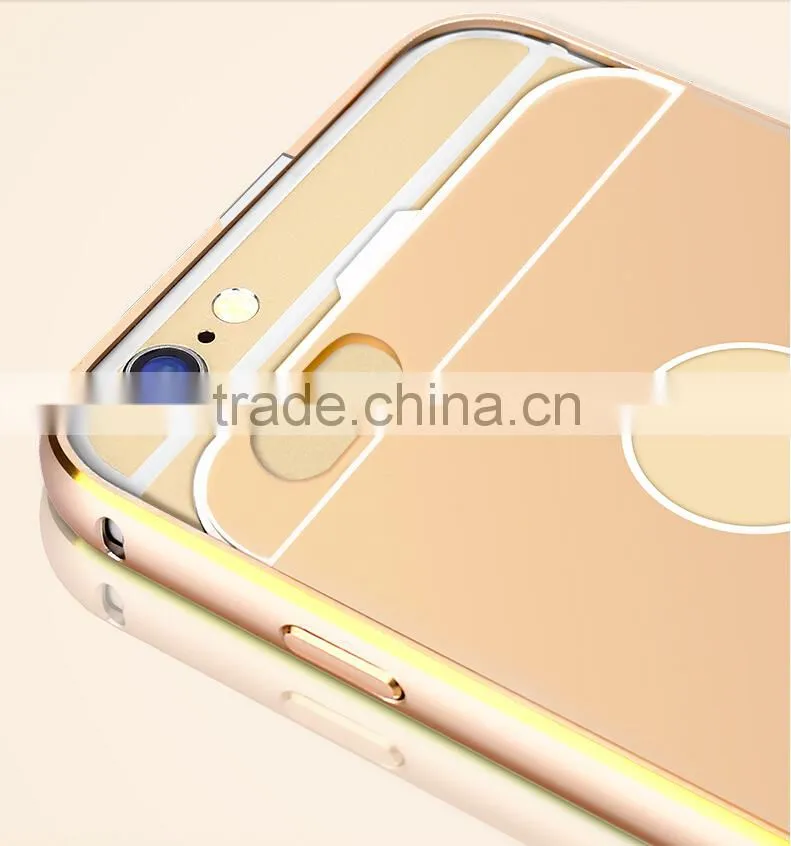 Gold luxury for iphone 6/5/5s/5cAluminum metal case acrylic back aluminum bumper