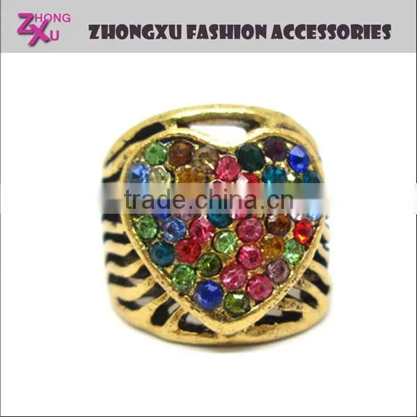 2014 new ladies diamond heart ring