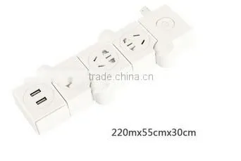 2016 Hot sale power strip/bending pivoting power strip/Rotating Extension Socket