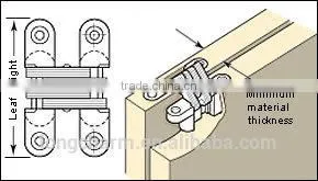 zinc alloy 180 degree hinges concealed folding table hinges