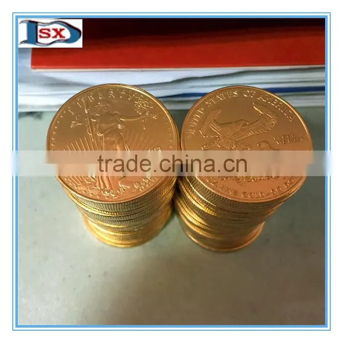 .999 fine gold folk art style gold coin/high imitation 22karat souvenir use gold coin in stock