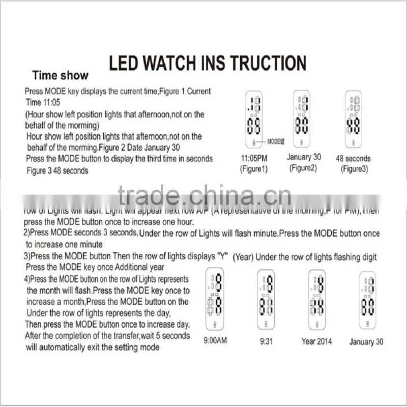 Fashion Design Ultra Thin Sports Silicone Digital Unisex LED Sports Bracelet Wrist Watch