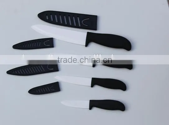 3"+4"+5" Colorful Handle Kitchen Knives set, Quality Assured Zirconia Blade in knife holder