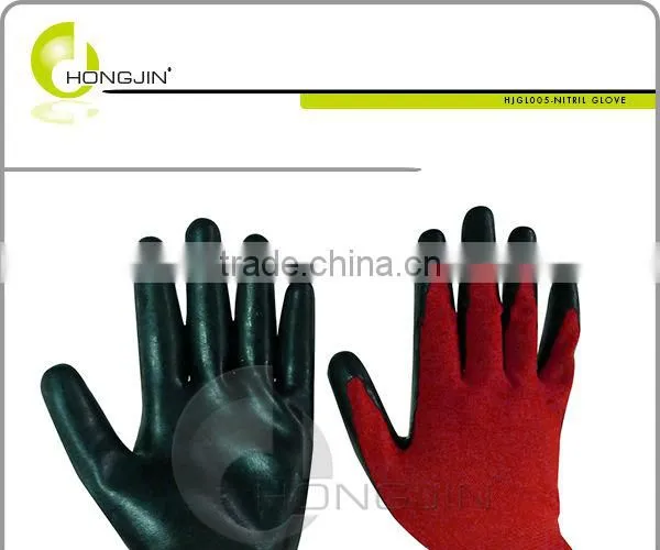 Abrasion Resistant Black Nitrile Puncture Resistant Gloves