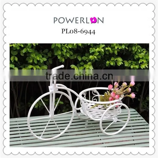 Best Selling White Bicycle Iron Flower Pot Stand
