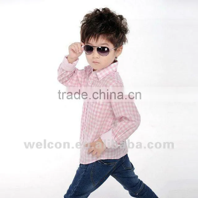 new fashion trendy design brand long sleeve boys shirt 100% cotton boys dress