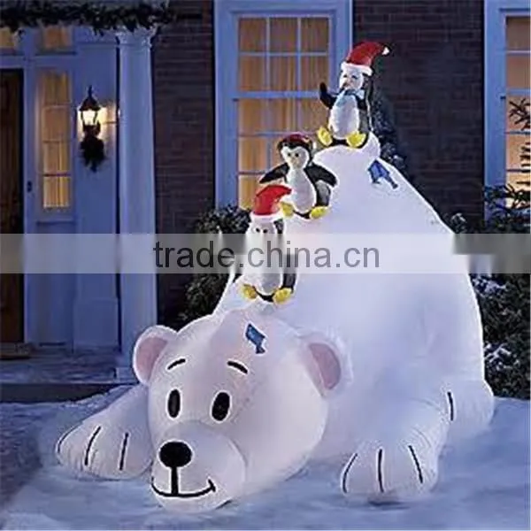 2015 hot sale customized inflatable bear and penguin model / advertising inflatable bear cartoon