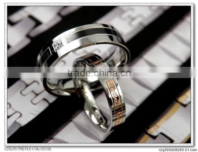 KSTONE 2015 316l stainless steel couple diamond engagement ring, wedding ring couple ring
