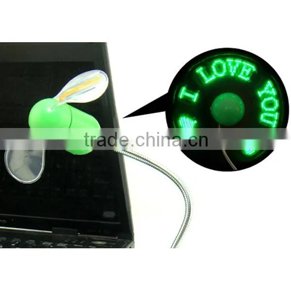 Novelty usb programmable led message fan