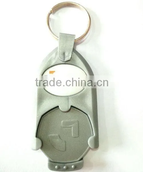 personalized custom trolley taken coin keyring