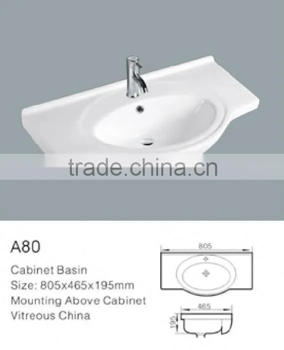Rectangular Bathroom Ceramic Cabinet Basin