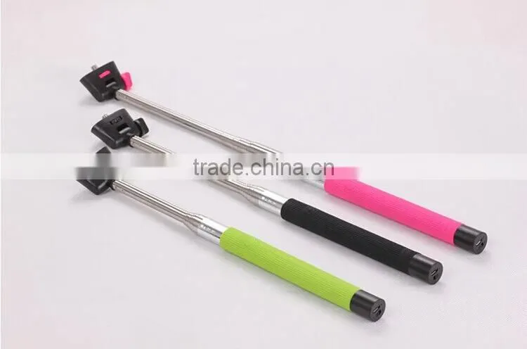 Cheapest Extendable Wired Shutter Handheld OEM Selfie Stick Monopod For Android iPhone Black