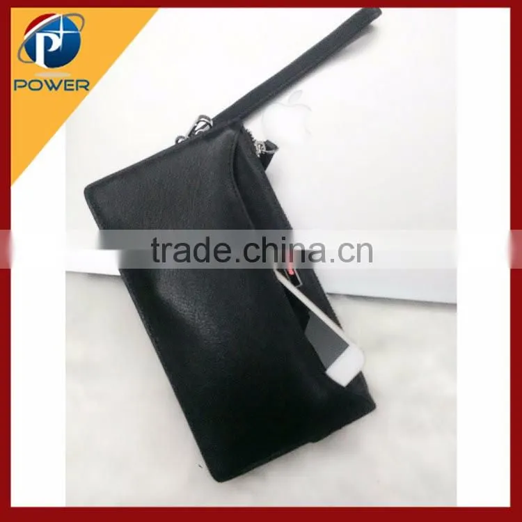 Leather Men Wallet Wireless Charging Mobile Power for Smartphone
