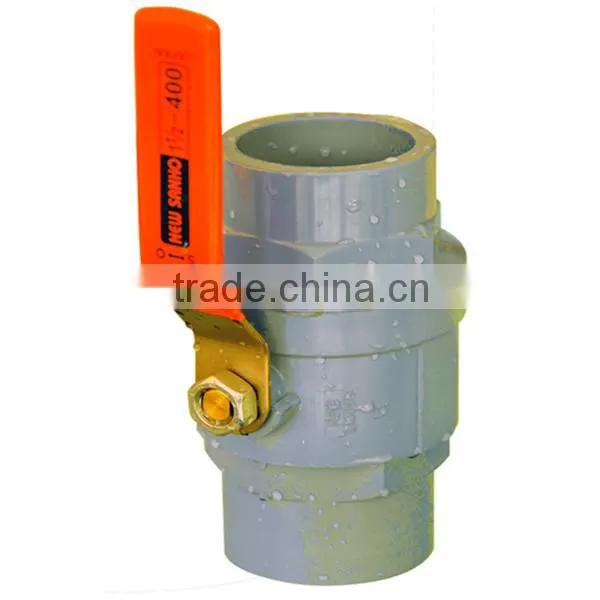PVC TWO PIECES BALL VALVE(STAINLESS STEEL HANDLE)