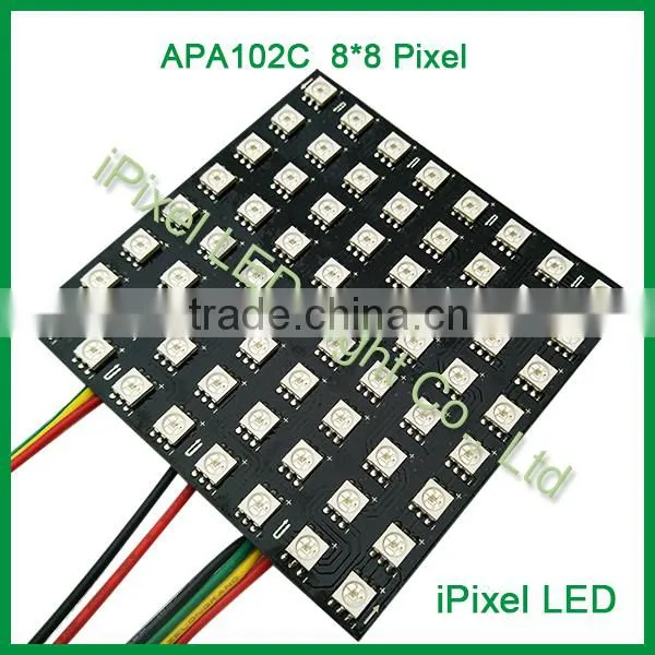 8x8 DC5V 64 pcs Individually addressable RGB led matrix