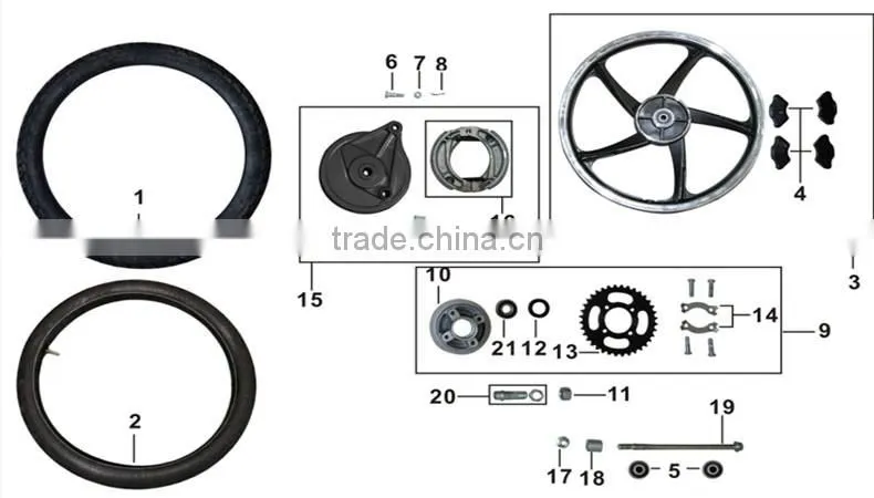 Good performance bumping block deep groove ball bearing sprocket comp. for AT110