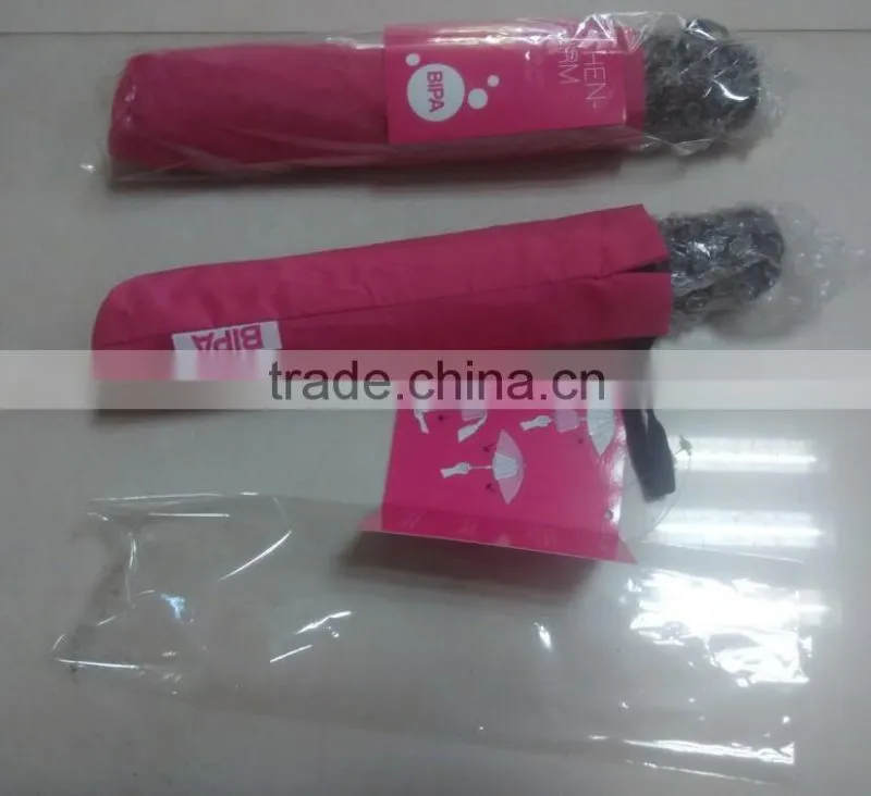 2016 magenta label watermark printing high quality automatic pocket umbrella