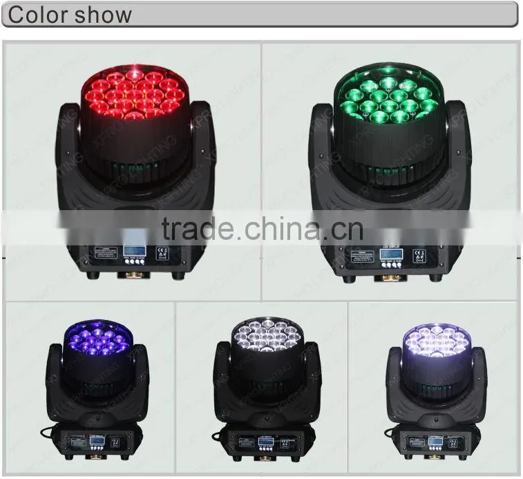 Led stage special effects 19pcs 12w high brightness 4in1 dmx512 moving head hot sale in India