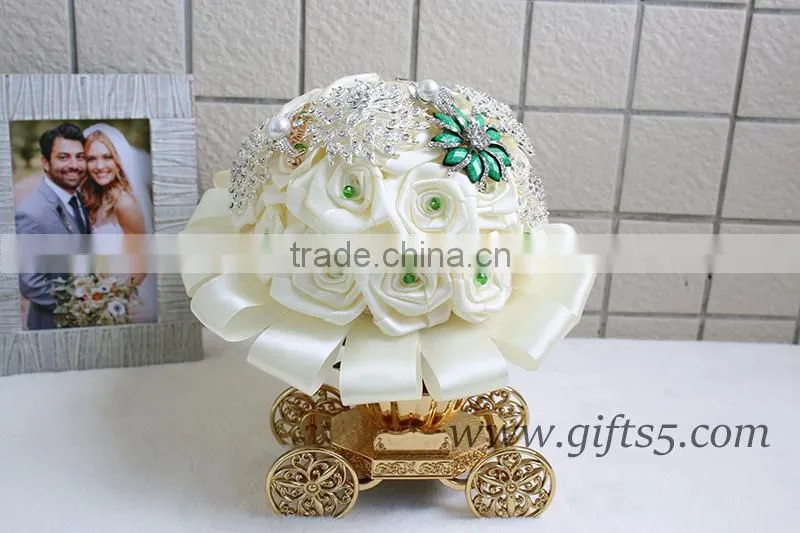 Handmade Elegant Jeweled Bridal Bouquet