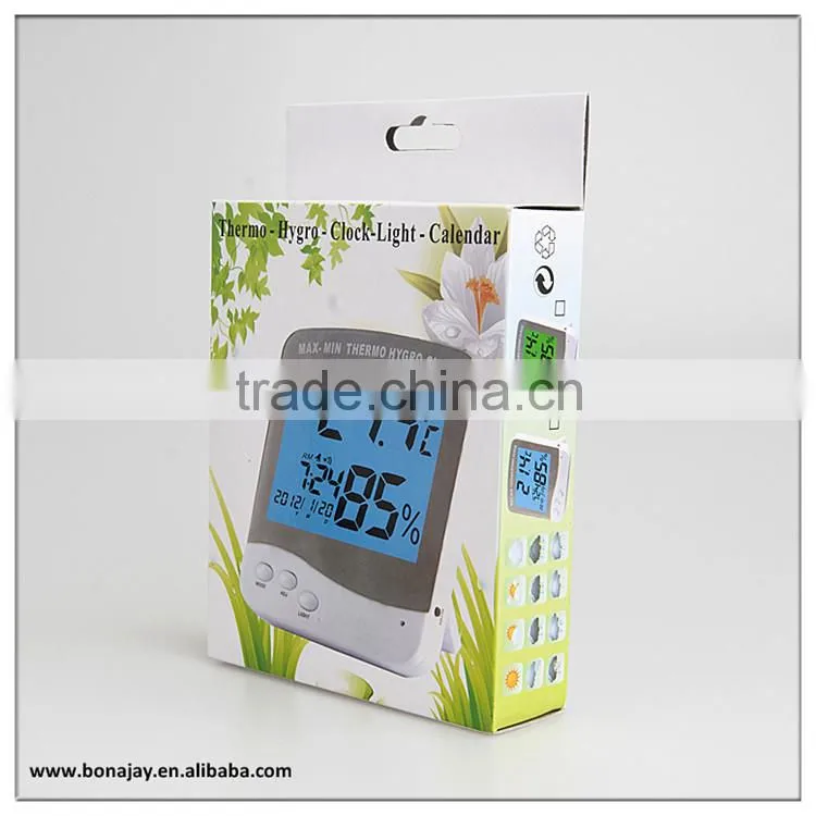 New Indoor back light thermometer hygromometer with alarm clock