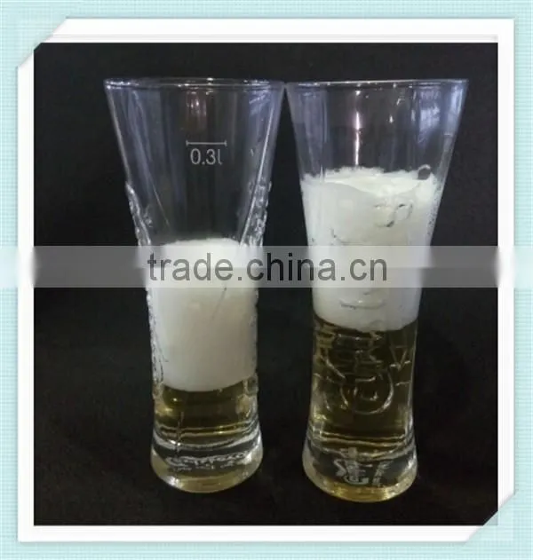 Hand made carlsberg beer glass cup 300ml carlsberg glass cup for sale