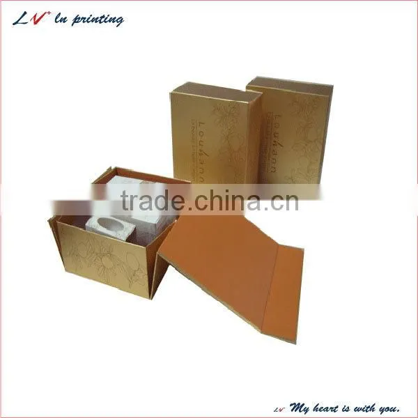 brown paper cardboard gift box for cosmetic in shanghai