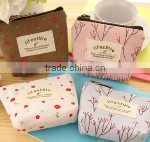 New Women's Small Canvas Purse Zip Wallet Lady Coin Bag