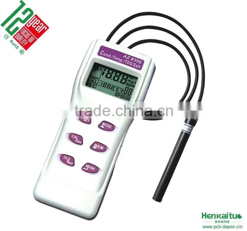 Electrode Conductivity Probe Temperature Detector Salinity TDS Meter